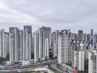 The photo shows real estate in the urban area of Huai 'an City, Jiangsu Province, China, on November 18, 2024. (