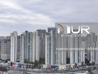 The photo shows real estate in the urban area of Huai 'an City, Jiangsu Province, China, on November 18, 2024. (