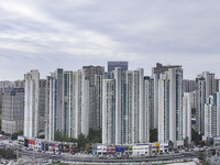 The photo shows real estate in the urban area of Huai 'an City, Jiangsu Province, China, on November 18, 2024. (