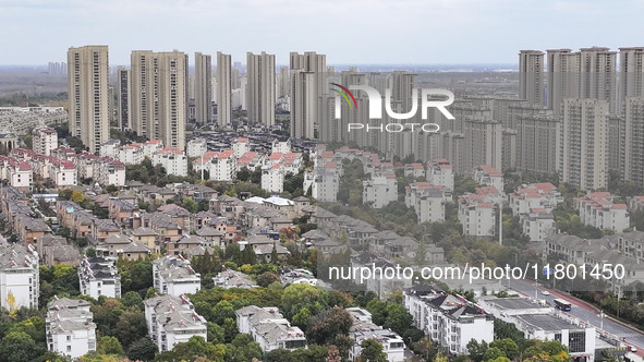 The photo shows real estate in the urban area of Huai 'an City, Jiangsu Province, China, on November 18, 2024. 