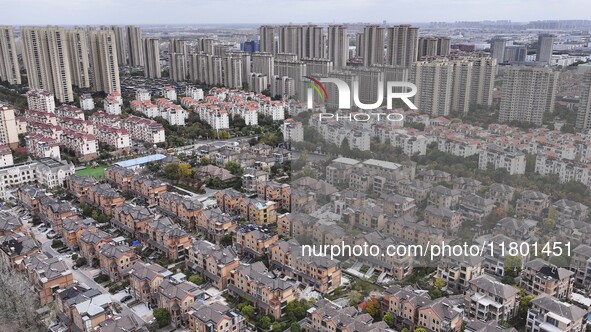 The photo shows real estate in the urban area of Huai 'an City, Jiangsu Province, China, on November 18, 2024. 