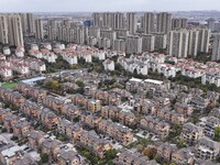 The photo shows real estate in the urban area of Huai 'an City, Jiangsu Province, China, on November 18, 2024. (