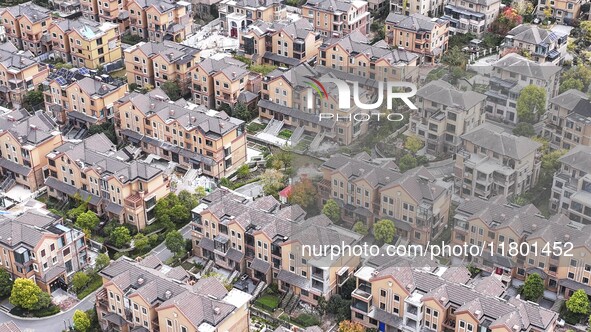 The photo shows real estate in the urban area of Huai 'an City, Jiangsu Province, China, on November 18, 2024. 