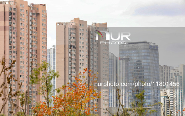 The photo shows real estate in the urban area of Huai 'an City, Jiangsu Province, China, on November 18, 2024. 