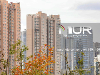 The photo shows real estate in the urban area of Huai 'an City, Jiangsu Province, China, on November 18, 2024. (