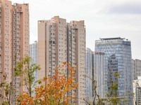 The photo shows real estate in the urban area of Huai 'an City, Jiangsu Province, China, on November 18, 2024. (