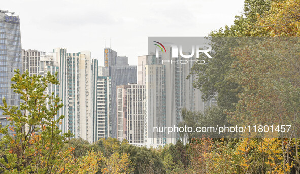 The photo shows real estate in the urban area of Huai 'an City, Jiangsu Province, China, on November 18, 2024. 