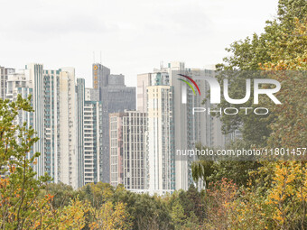 The photo shows real estate in the urban area of Huai 'an City, Jiangsu Province, China, on November 18, 2024. (