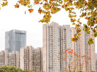 The photo shows real estate in the urban area of Huai 'an City, Jiangsu Province, China, on November 18, 2024. (