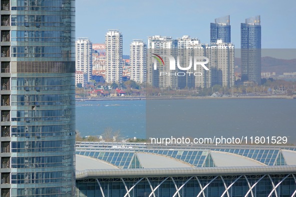 Residential and real estate projects are seen in Yantai, Shandong province, China, on November 22, 2024. 