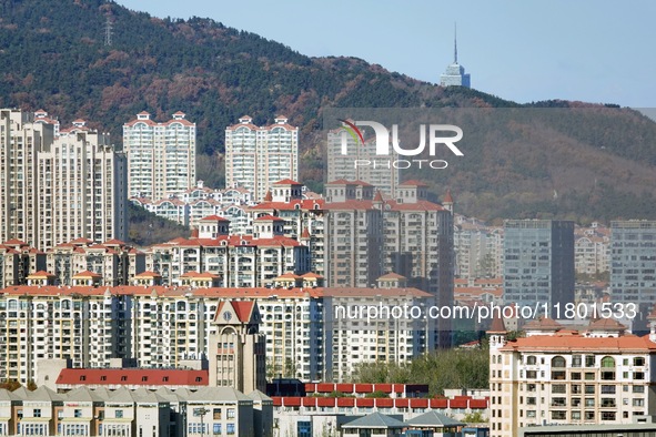 Residential and real estate projects are seen in Yantai, Shandong province, China, on November 22, 2024. 