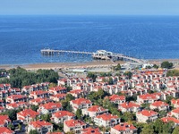 A beachfront villa complex is seen in Yantai, Shandong province, China, on November 22, 2024. (