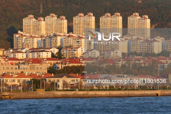 Residential and real estate projects are seen in Yantai, Shandong province, China, on November 22, 2024. 