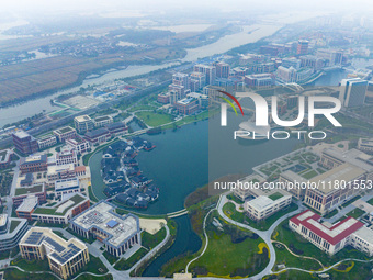 An aerial photo is taken at Huawei Lianqiuhu R&D Center in Shanghai, China, on November 22, 2024. (