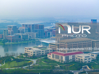 An aerial photo is taken at Huawei Lianqiuhu R&D Center in Shanghai, China, on November 22, 2024. (