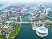 An aerial photo is taken at Huawei Lianqiuhu R&D Center in Shanghai, China, on November 22, 2024. (