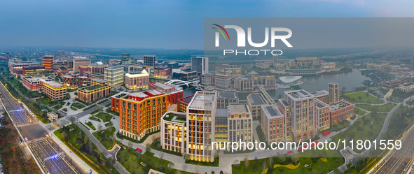 An aerial photo is taken at Huawei Lianqiuhu R&D Center in Shanghai, China, on November 22, 2024. 