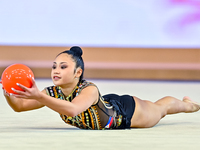 Breanna Labadan of the Philippines competes in the Ball final of the International Rhythmic Gymnastics Tournament ''Sky Grace 2024'' at Aspi...