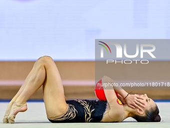 Mariia Borisova of Russia competes in the Ball final of the International Rhythmic Gymnastics Tournament ''Sky Grace 2024'' at Aspire Zone F...