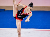 Mariia Borisova of Russia competes in the rope final of the International Rhythmic Gymnastics Tournament ''Sky Grace 2024'' at Aspire Zone F...