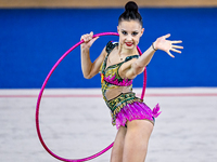 Mariia Borisova of Russia competes in the Hoop final of the International Rhythmic Gymnastics Tournament ''Sky Grace 2024'' at Aspire Zone F...