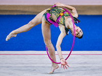 Mariia Borisova of Russia competes in the Hoop final of the International Rhythmic Gymnastics Tournament ''Sky Grace 2024'' at Aspire Zone F...