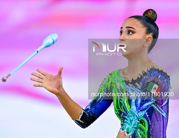 Marina Malpica of Mexico competes in the Clubs final of the International Rhythmic Gymnastics Tournament ''Sky Grace 2024'' at Aspire Zone F...