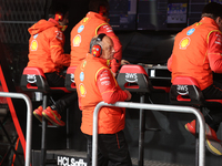 Frederic Vasseur and the Ferrari team participate in the third Free Practice session of the Formula 1 Heineken Silver Las Vegas Grand Prix i...