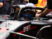 Max Verstappen and the Red Bull team prepare ahead of the third Free Practice session of the Formula 1 Heineken Silver Las Vegas Grand Prix...