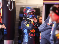 Max Verstappen and the Red Bull team prepare ahead of the third Free Practice session of the Formula 1 Heineken Silver Las Vegas Grand Prix...