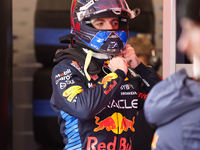 Max Verstappen and the Red Bull team prepare ahead of the third Free Practice session of the Formula 1 Heineken Silver Las Vegas Grand Prix...