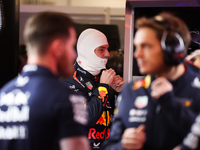 Max Verstappen and the Red Bull team prepare ahead of the third Free Practice session of the Formula 1 Heineken Silver Las Vegas Grand Prix...