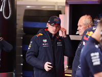 Max Verstappen and the Red Bull team prepare ahead of the third Free Practice session of the Formula 1 Heineken Silver Las Vegas Grand Prix...