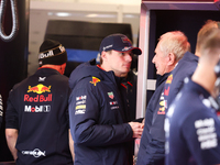 Max Verstappen and the Red Bull team prepare ahead of the third Free Practice session of the Formula 1 Heineken Silver Las Vegas Grand Prix...