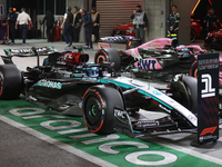 George Russell places first (P1) in Qualifying during the Formula 1 Heineken Las Vegas Grand Prix in Las Vegas, Nevada. (