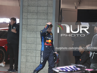 Max Verstappen is seen after qualifying during the Formula 1 Heineken Las Vegas Grand Prix in Las Vegas, Nevada. (