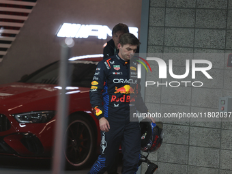 Max Verstappen is seen after qualifying during the Formula 1 Heineken Las Vegas Grand Prix in Las Vegas, Nevada. (