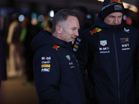 Christian Horner is in the paddock during the Formula 1 Heineken Las Vegas Grand Prix in Las Vegas, Nevada, on November 22, 2024. (