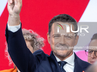 Mayor of Warsaw Rafal Trzaskowski poses for a photo after the announcement by the Civic Platform National Council that he is the official ca...