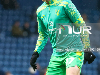 #17, Ante Crnac of Norwich City warms up during the Sky Bet Championship match between West Bromwich Albion and Norwich City at The Hawthorn...