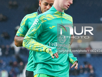 Kellen Fisher of Norwich City warms up during the Sky Bet Championship match between West Bromwich Albion and Norwich City at The Hawthorns...