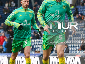 Grant Hanley of Norwich City warms up during the Sky Bet Championship match between West Bromwich Albion and Norwich City at The Hawthorns i...