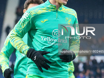 #17, Ante Crnac of Norwich City warms up during the Sky Bet Championship match between West Bromwich Albion and Norwich City at The Hawthorn...