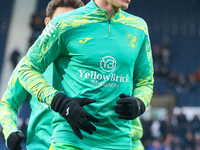 #17, Ante Crnac of Norwich City warms up during the Sky Bet Championship match between West Bromwich Albion and Norwich City at The Hawthorn...