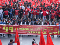 Leaders and cadres of the Communist Party of Nepal, a splinter group from the CPN-Maoist Center, rally in Kathmandu, Nepal, on November 23,...