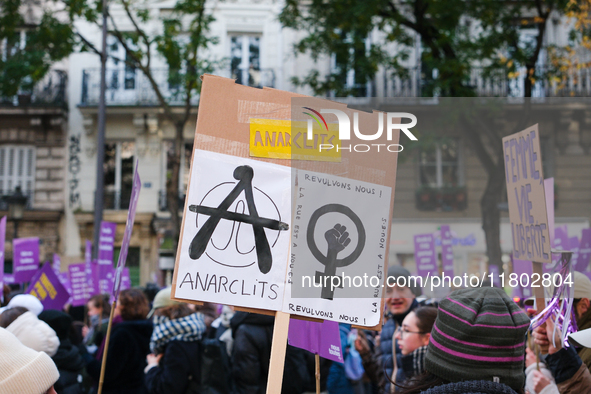 Feminist demonstration against gender and sexual violence in Paris, France on November 23 2024.