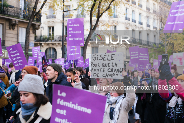 Feminist demonstration against gender and sexual violence in Paris, France on November 23 2024.