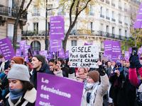 Feminist demonstration against gender and sexual violence in Paris, France on November 23 2024.(