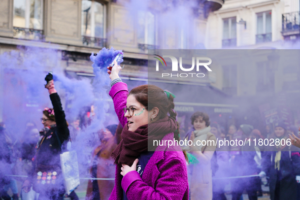 Feminist demonstration against gender and sexual violence in Paris, France on November 23 2024.