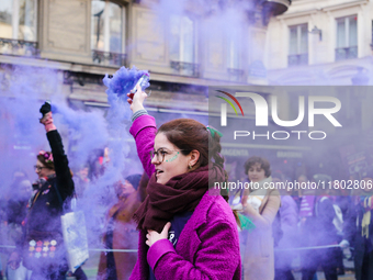 Feminist demonstration against gender and sexual violence in Paris, France on November 23 2024.(